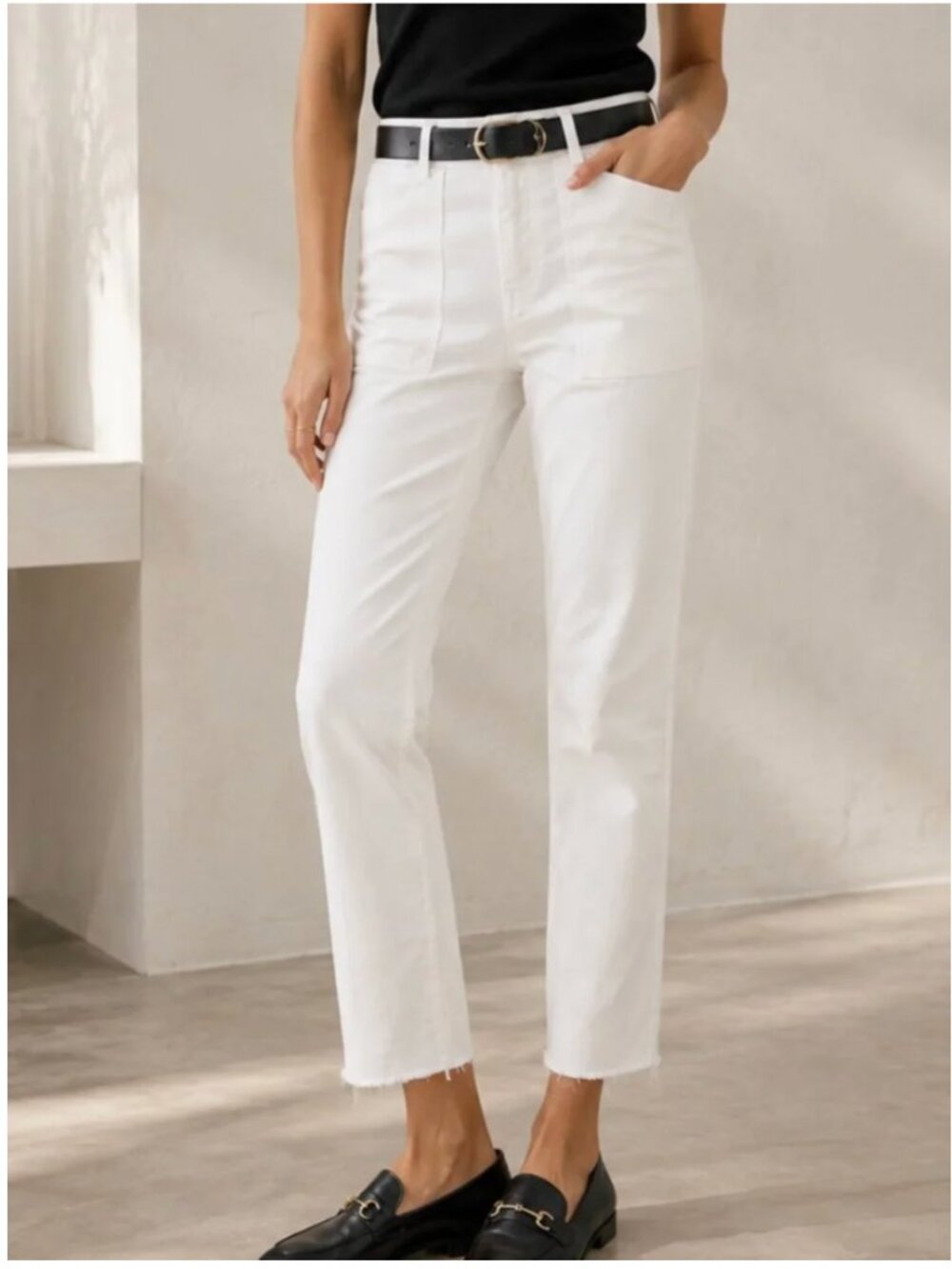 NILI LOTAN white Jenna stretch cotton low-rise skinny leg pants